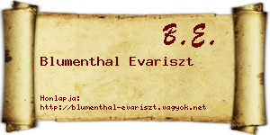 Blumenthal Evariszt névjegykártya